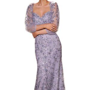 SALE NWT Nox Anabel MT112 Beaded Tulle Mother of the Bride Dress Gray Size 20W